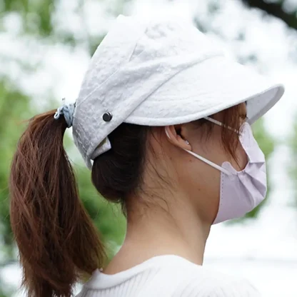 Solid Color Sun Visor with Floral Pattern - Image 8