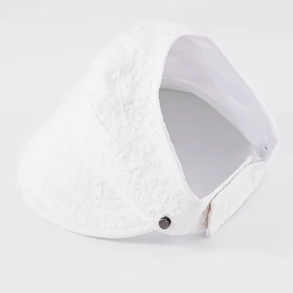 Solid Color Sun Visor with Floral Pattern - Image 5
