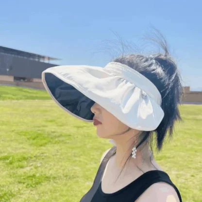 Pleated Wide Brim Visor for Sun Protection - Image 4