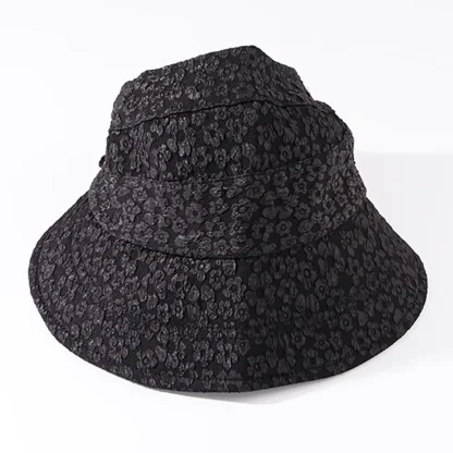 Solid Color Sun Visor with Floral Pattern - Image 15