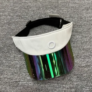 Sport Visor with Shiny Iridescent Brim