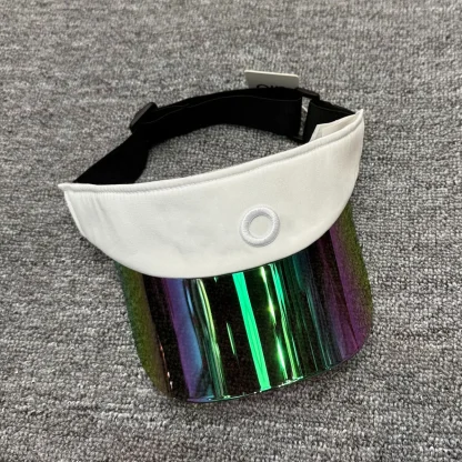 Sport Visor with Shiny Iridescent Brim