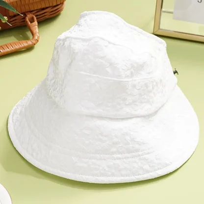 Solid Color Sun Visor with Floral Pattern - Image 13