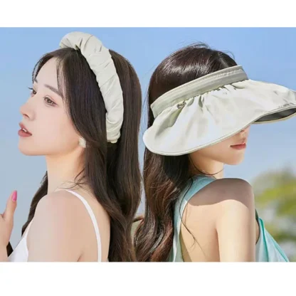 Pleated Wide Brim Visor for Sun Protection - Image 2