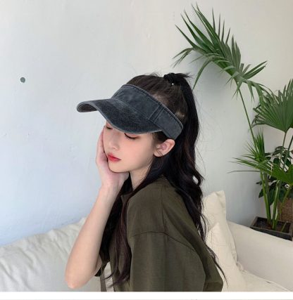 Casual Washed Denim Empty Top Hat - Image 7