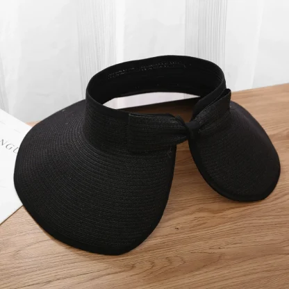 Wide Foldable Empty Top Straw Hats - Image 14
