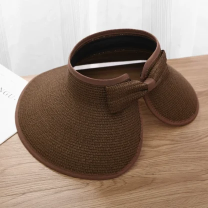 Wide Foldable Empty Top Straw Hats - Image 7