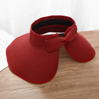 Wide Foldable Empty Top Straw Hats - Image 15