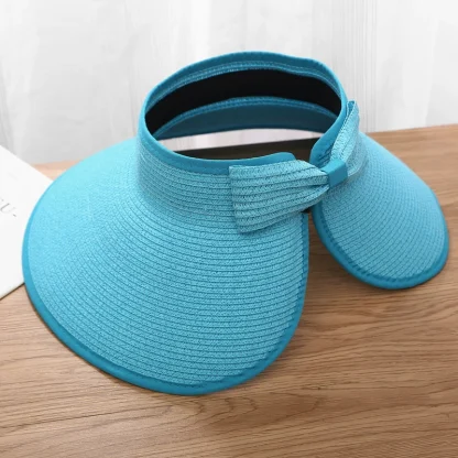 Wide Foldable Empty Top Straw Hats - Image 12
