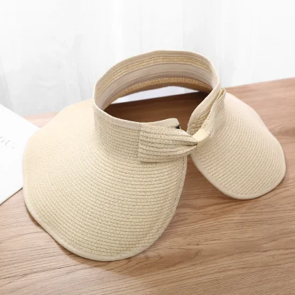 Wide Foldable Empty Top Straw Hats - Image 8