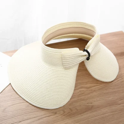 Wide Foldable Empty Top Straw Hats - Image 9