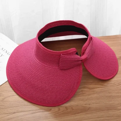 Wide Foldable Empty Top Straw Hats - Image 13