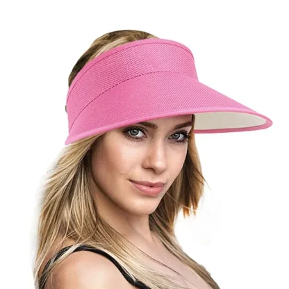 Plain Color Casual Sun Visor with Adjustable - Image 2