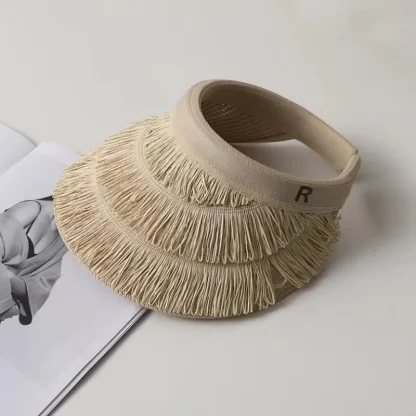 Chic Open Band Sun Visor with Fringe Design - Image 9