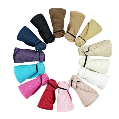 Wide Foldable Empty Top Straw Hats - Image 3