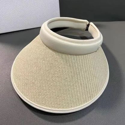 Casual Straw Sun Visor with Open Band - Image 3