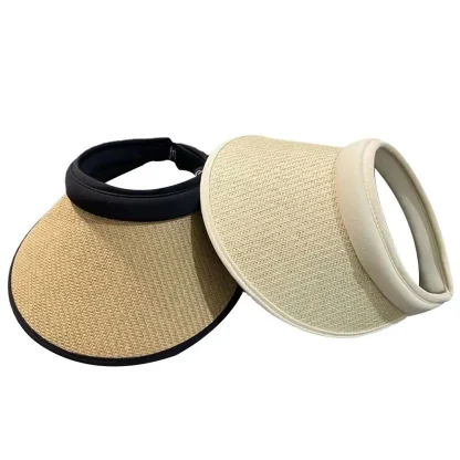 Casual Straw Sun Visor with Open Band - Image 8