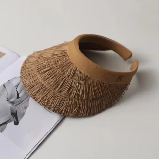 Chic Open Band Sun Visor with Fringe Design