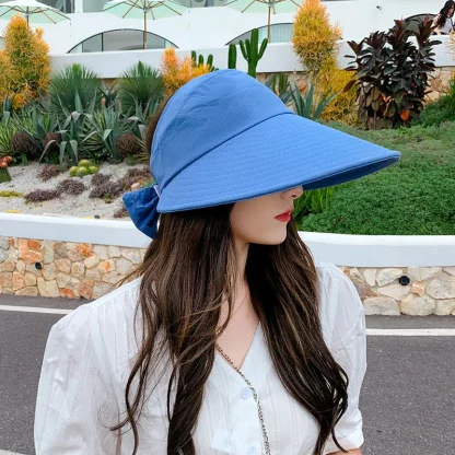 Empty Top Sun Hat with Bow Decor - Image 5