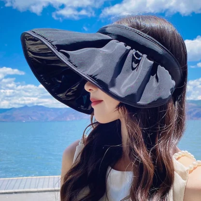 Women's Sun Visor with Wide Pleated Brim - Image 8