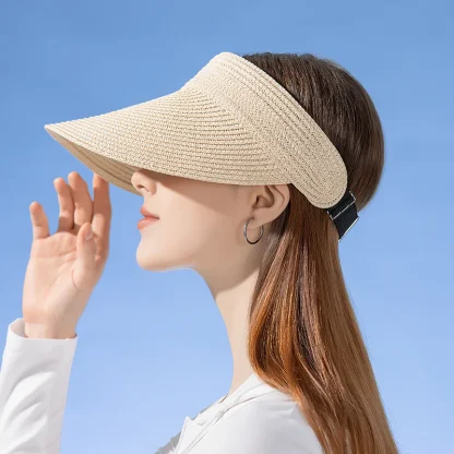 Chic Wide Brim Hat with Open Top Design - Image 4