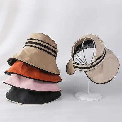 Foldable Open Top Hat with Stripe Pattern - Image 14