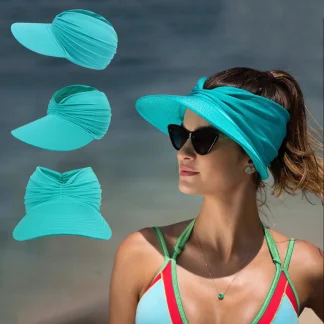 Women's Sun Visor with Pleated Design