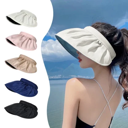 Women's Sun Visor with Wide Pleated Brim - Image 7