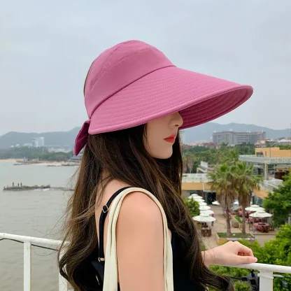 Empty Top Sun Hat with Bow Decor - Image 6