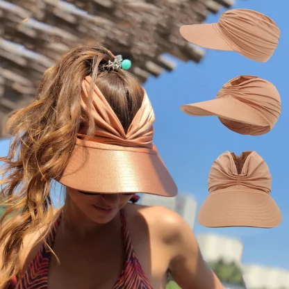 Women's Sun Visor with Pleated Design - Image 2
