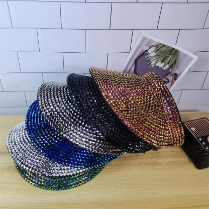 Luxury Sun Visor with Rhinestone-like Decor - Image 2