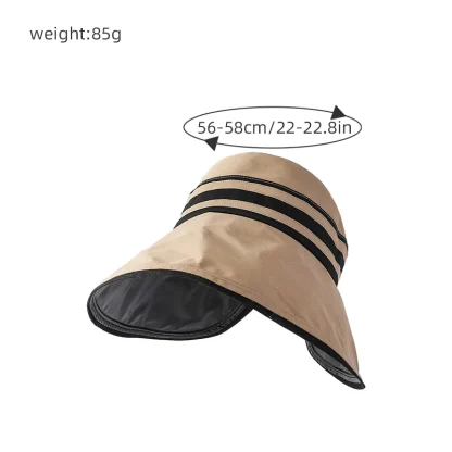 Foldable Open Top Hat with Stripe Pattern - Image 5