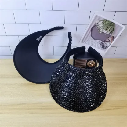 Luxury Sun Visor with Rhinestone-like Decor - Image 5