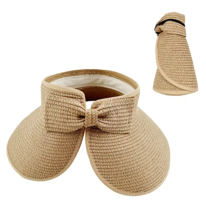 Wide Foldable Empty Top Straw Hats - Image 5