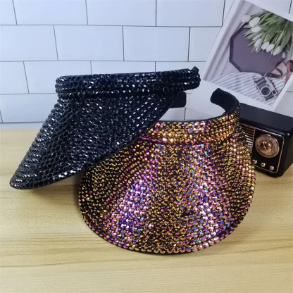 Luxury Sun Visor with Rhinestone-like Decor - Image 6