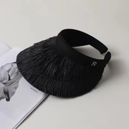 Chic Open Band Sun Visor with Fringe Design - Image 8