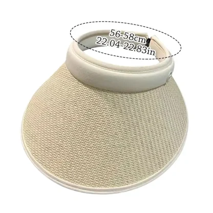 Casual Straw Sun Visor with Open Band - Image 4